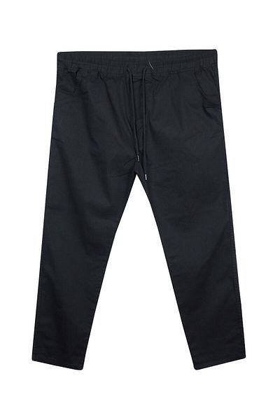 marufshop Παντελόνι Gabardine με κορδόνια μαύρο κατάλληλο για ανδρικό μέγεθος μεγάλου μεγέθους 118 κιλά-156 κιλά