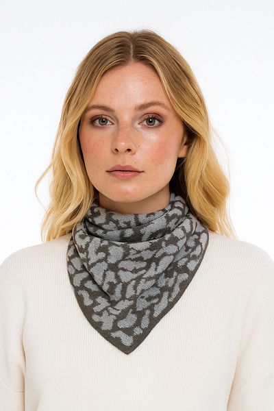 Sebir Moda Leopard Patterned Knitwear Scarf