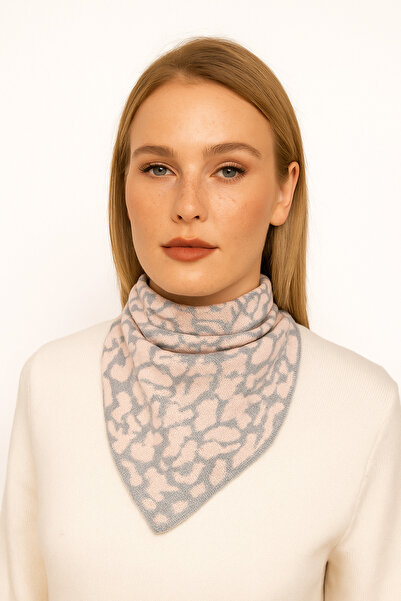 Sebir Moda Leopar Desenli Triko Fular