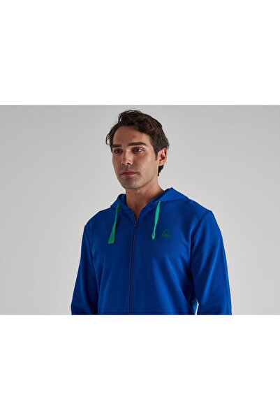 United Colors of Benetton Ανδρικό φούτερ με κουκούλα Full Zipper Bnt-m20310 Saks