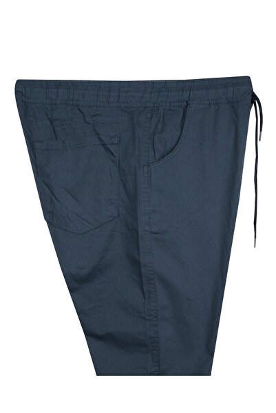 marufshop Boru Paçalı Erkek Büyük Beden 118 Kilo-156 Kilo Arası Için Uygun Bağcıklı Gabardin Pantolon Indigo