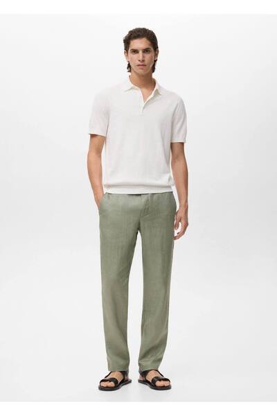 MANGO Man Slim fit %100 keten pantolon