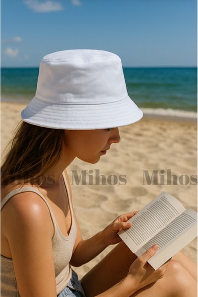 Mihos Unisex White Bucket & Bucket Hat