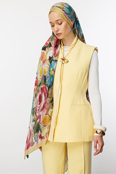 Mooncorn Apricot Rossel Pattern Cotton Shawl