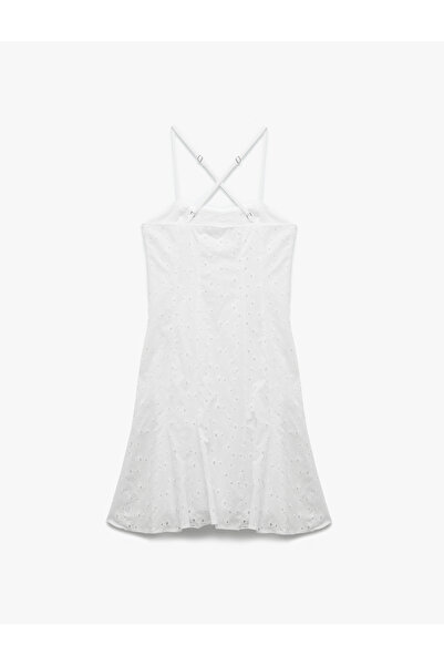 Koton Μίνι φόρεμα με πλισέ με λουράκι από ποπλίνα