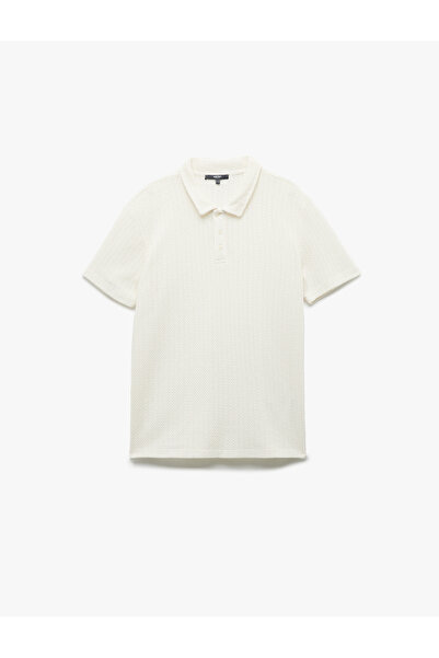 Koton T-Shirt mit kurzem Arm und strukturiertem Polokragen in normaler Passform