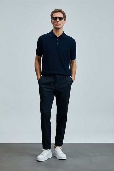 Lufian 111090114 Edwın Men's Modal Blended Sweatshirt T-Shirt Men's T-Shirt Navy Blue