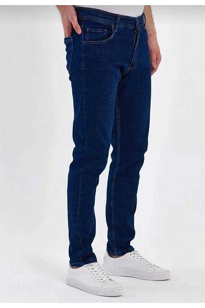 Avcı Men's Navy Blue Straight Classic Relaxed Cut Regular Fit Lycra Denim Jeans
