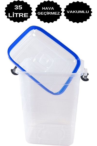 DEEMBRO 35 Lt Very Large Size Vacuum Sealed Food Storage Box Flour Sugar Rice Pulses Storage Box 35*42*39 cm