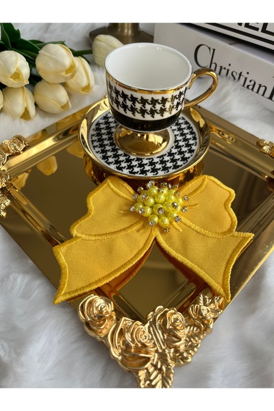 KUMSAL ÇEYİZ 1 Adet Fiyonk Sunumluk Peçete,Kokteyl Peçete,Kahve Yanı Sunum Pe...