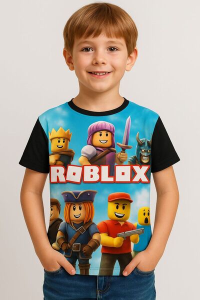 Roblox 3d Dijital Baskılı Erkek Çocuk Baskılı T-shirt