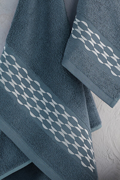 MARİBOR Iconic - 70% Bamboo / 30% Cotton Embroidered Hand Towels - Set of 6 5...