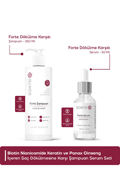 SantePlus Yoğun Saç Dökülmesi Karşıtı Biotin & Keratin % Ginseng 4v Forte Ser...