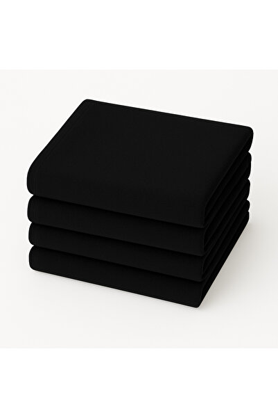 KAYABEY HOME 4 Adet Siyah El Yüz Havlusu 30x30 Banyo Ve Mutfak Havlusu %100 P...