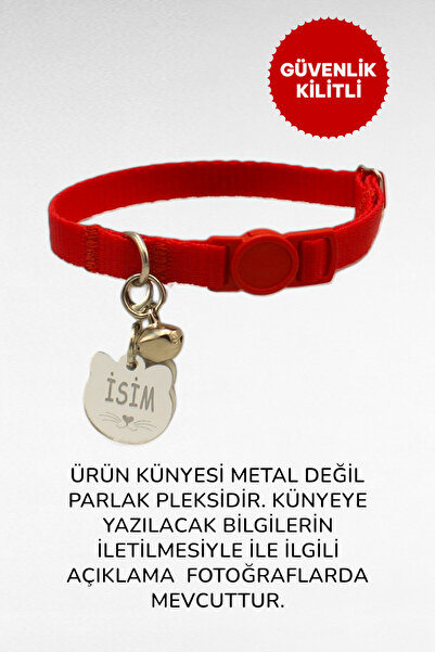 CARAMELOS İSİMLİ KEDİ TASMASI KEDİ İSİMLİK KİŞİYE ÖZEL-EKO SERİSİ