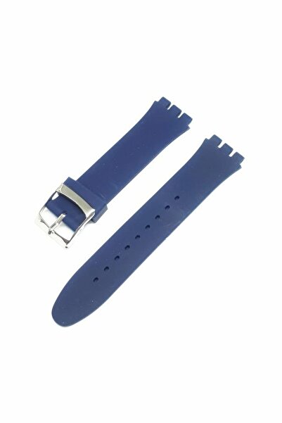 atasaat 19mm Swatch Uyumlu Chrono Model Slikon Saat Kordonu - LACİVERT