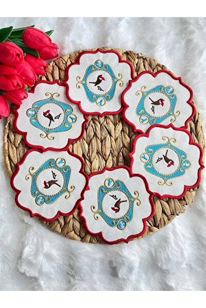 KUMSAL ÇEYİZ 6 Adet Sunumluk Peçete,kokteyl Peçete,kahve Yanı Sunum Peçetesi,...