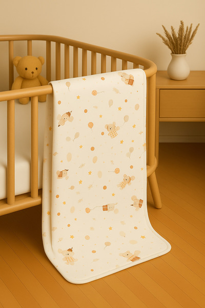 ciccimbaby بطانية من القطن الممشط بنمط الفيل (طبقة واحدة)