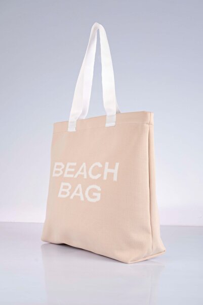 Sebir Moda Beach Bag Written Knitwear Beach Bag
