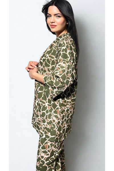 BELTICHA Salaş Kimono Takım Üçlü Alt Üst Takım Rahat Desenli Bürümcük Takım