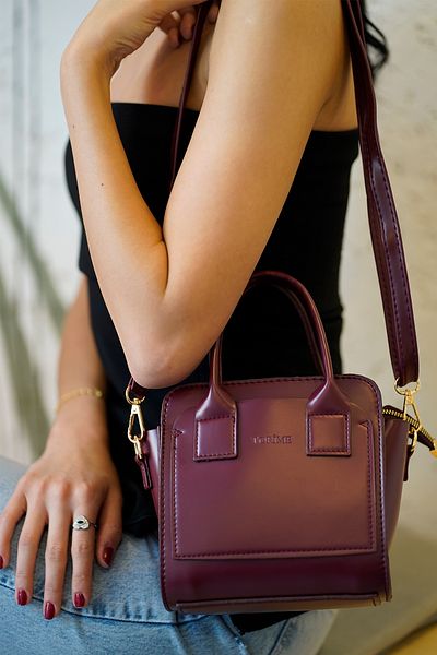 torime Long Strap Vegan Leather Mini Shoulder & Shoulder Bag