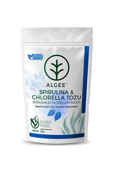 ALGEE ® Spirulina & Chlorella Tozu Katkısız 50 gr | Süper Gıda Karışımı