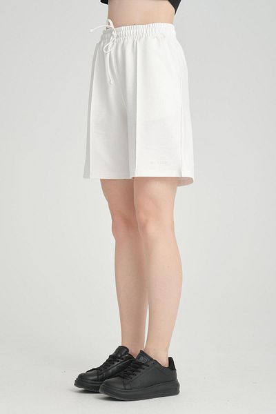 MYSPORT 5001 Women's Stretch Fabric Corded Embroidered Pocket 2 Thread Combed Cotton Fabric Shorts