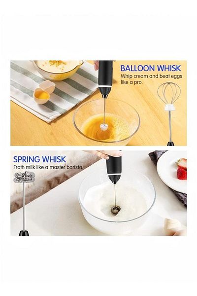 Generic Electric Milk Frother Maker And Whisk Set