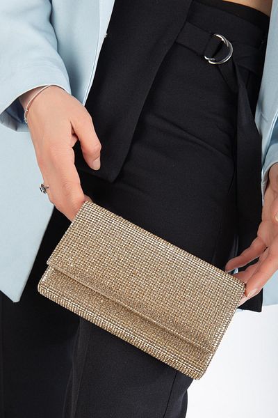 SUİNS SHOES Ramona Stone Βραδινό Φόρεμα Portfolio Clutch Τσάντα Βραδινή τσάντα με λουράκι αλυσίδας