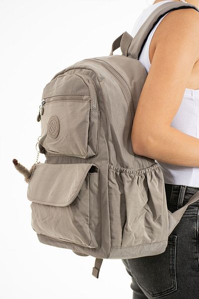 Sanmorris Σχολικό και ταξιδιωτικό σακίδιο πλάτης Unisex Mink Color - Αδιάβροχο, Διαμέρισμα Laptop, Μεγάλο Μέγεθος