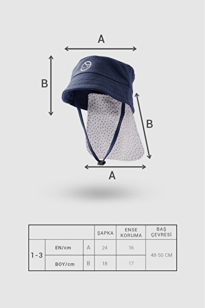 Little Gusto Organic Cotton Hat - Neck Protection, Marine Pattern