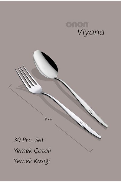 on-on Vienna 30 Piece Fork Spoon Set 18/10