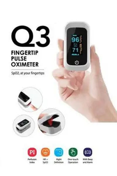 MACON Fingertip Pulse Oximeter With Beep And Alarm - White