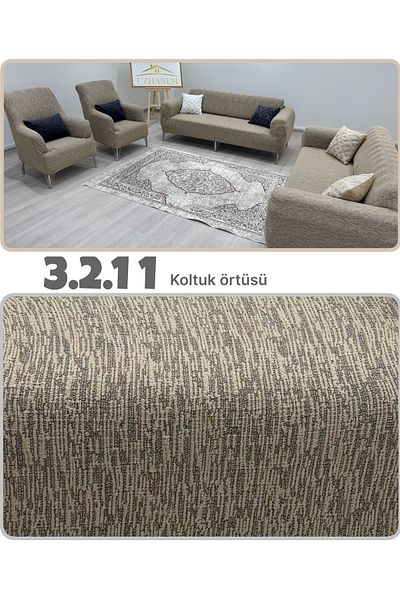 uzhanem Husă de canapea Jacquard 3 2 1 - Husă de canapea din lycra din bumbac elastic, lavabil