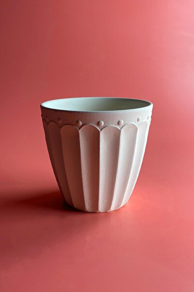 Ref-San Lotus Saksı Büyük - Seramik Bisküvi 48'li (Ham Ürün)