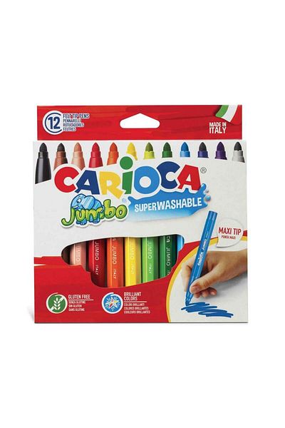 CARIOCA 12-Piece Jumbo Super Washable Felt Tip Crayons / 40569