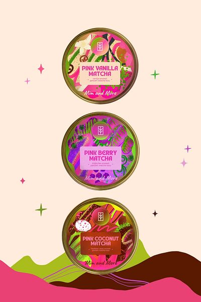 Mim and More Pink Matcha 3-Piece Aroma Set -Pink Berry, Pink Vanilla, Pink Coconut Matcha Set 3-Piece