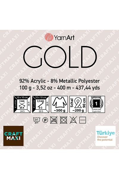 Yarnart Χρυσό - Ασημί Χειροποίητο Νήμα Πλεκτομηχανής Μαύρο-ασημί-9038