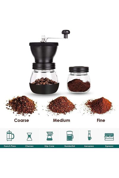 DOPPİO MANUAL Coffee Grinder Hand Bean Coffee Grinder Mill wit