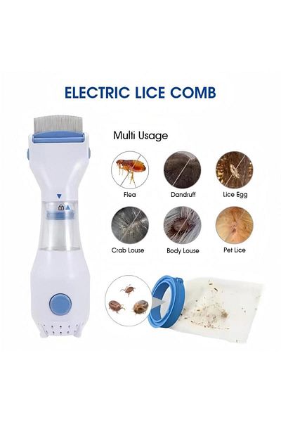 Generic Electric Flea Comb White/blue