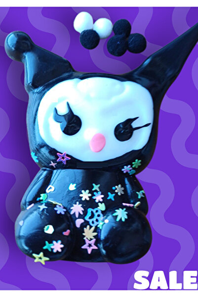 OYUNCAKSAHİLİ Fufu Squishy Kuromi Simli Yıldız Boncuklu 14cm Sukuşi Oyuncak S...
