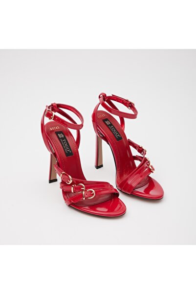 TOGO Kırmızı Hakiki Deri Kadın Abiye Ayakkabı [060243]