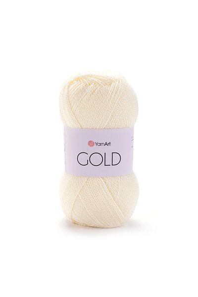 Yarnart Χρυσό - Glitter Hand Knitting Cream-9525