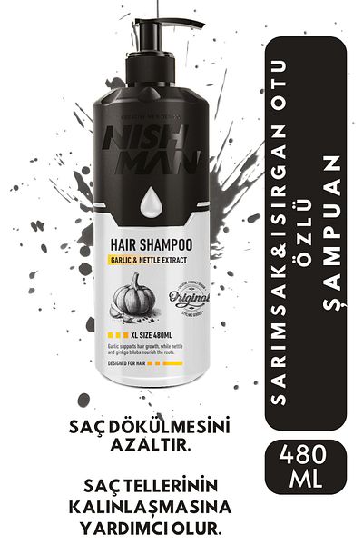 NISHMAN شامبو بخلاصة الثوم والأعشاب الحارة 480 مل