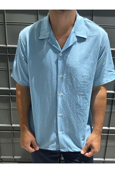 King Brothers Cămașă oversize pentru bărbați - mânecă scurtă, țesătură tip fagure
