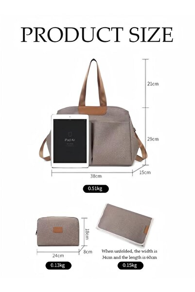 Generic Duniso 3pcs Multifunctional Waterproof Diaper Bag Oxford Cloth Baby Diaper Bag Grey