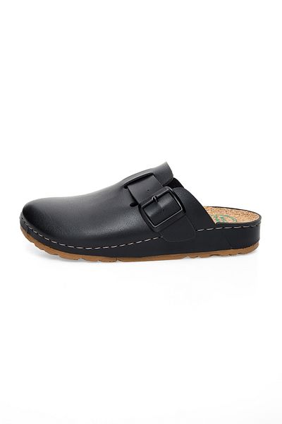 XJIM Unisex Μαύρη πόρπη 7 πόντων Ανατομική Σόλα Άνετες Παντόφλες Sabo