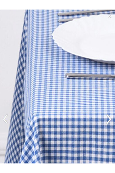 GOLDRİSE Față de masă din bumbac în carouri Piti Husă de picnic Husă nostalgică 160*160 Albastru