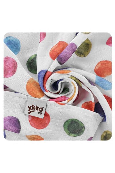 XKKO Muselina din bambus 120x120cm Polka Dots XKKO