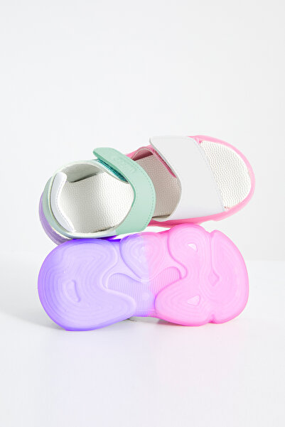 Vicco Laura Lighted Girls Preschool Mint Green/White Sandals